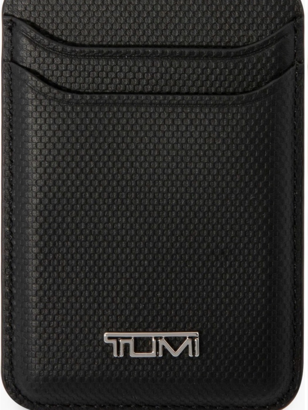 TUMI Slim Black Textured Card Wallet